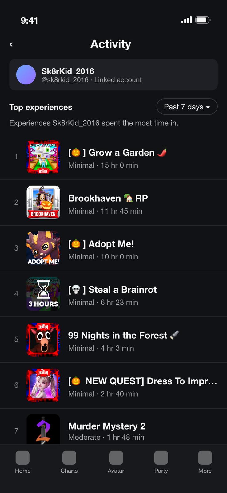 Sample Top games 1 — a sample Roblox Top games screenshot