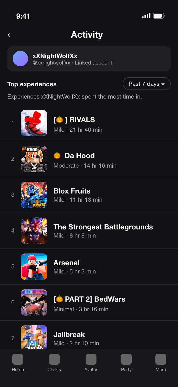Sample Top games 3 — a sample Roblox Top games screenshot